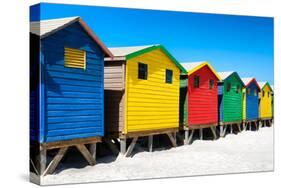 Awesome South Africa Collection - Colorful Beach Huts on Muizenberg II-Philippe Hugonnard-Stretched Canvas