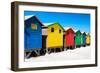 Awesome South Africa Collection - Colorful Beach Huts on Muizenberg II-Philippe Hugonnard-Framed Photographic Print