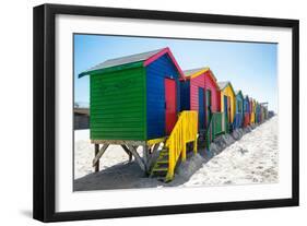 Awesome South Africa Collection - Colorful Beach Huts on Muizenberg V-Philippe Hugonnard-Framed Photographic Print