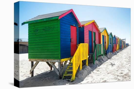 Awesome South Africa Collection - Colorful Beach Huts on Muizenberg V-Philippe Hugonnard-Stretched Canvas