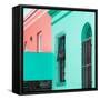 Awesome South Africa Collection - Colorful Houses Coral Green & Salmon-Philippe Hugonnard-Framed Stretched Canvas