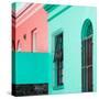 Awesome South Africa Collection - Colorful Houses Coral Green & Salmon-Philippe Hugonnard-Stretched Canvas