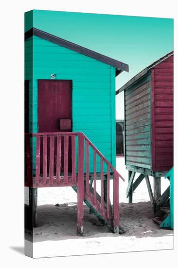 Awesome South Africa Collection - Colorful Houses "Forty Seven " Aquamarine & Crimson-Philippe Hugonnard-Stretched Canvas