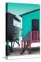 Awesome South Africa Collection - Colorful Houses "Forty Six" Aquamarine & Eggplant-Philippe Hugonnard-Stretched Canvas