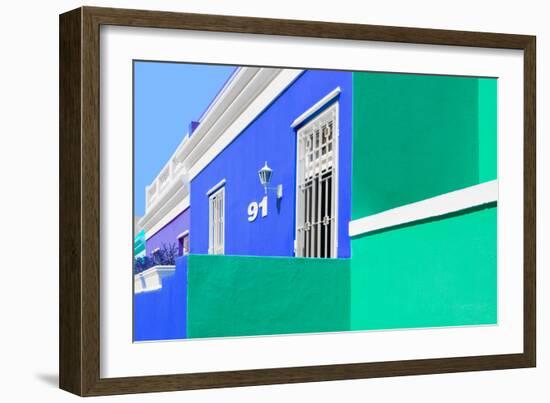 Awesome South Africa Collection - Colorful Houses "Ninety-One" Blue & Green-Philippe Hugonnard-Framed Photographic Print