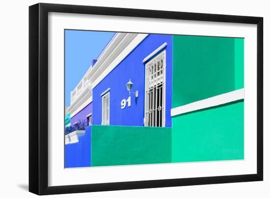 Awesome South Africa Collection - Colorful Houses "Ninety-One" Blue & Green-Philippe Hugonnard-Framed Photographic Print