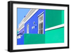 Awesome South Africa Collection - Colorful Houses "Ninety-One" Blue & Green-Philippe Hugonnard-Framed Photographic Print