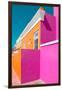 Awesome South Africa Collection - Colorful Houses "Ninety-One" Orange & Deep Pink-Philippe Hugonnard-Framed Photographic Print