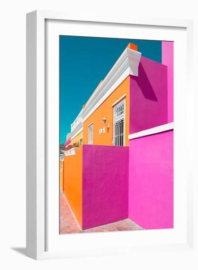 Awesome South Africa Collection - Colorful Houses "Ninety-One" Orange & Deep Pink-Philippe Hugonnard-Framed Photographic Print