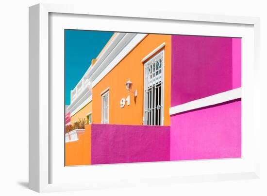 Awesome South Africa Collection - Colorful Houses "Ninety-One" Orange & Pink-Philippe Hugonnard-Framed Photographic Print