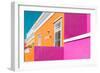 Awesome South Africa Collection - Colorful Houses "Ninety-One" Orange & Pink-Philippe Hugonnard-Framed Photographic Print