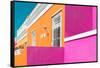 Awesome South Africa Collection - Colorful Houses "Ninety-One" Orange & Pink-Philippe Hugonnard-Framed Stretched Canvas