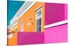 Awesome South Africa Collection - Colorful Houses "Ninety-One" Orange & Pink-Philippe Hugonnard-Stretched Canvas