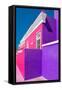 Awesome South Africa Collection - Colorful Houses "Ninety-One" Pink & Purple-Philippe Hugonnard-Framed Stretched Canvas