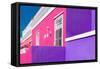 Awesome South Africa Collection - Colorful Houses "Ninety-One" Pink & Violet-Philippe Hugonnard-Framed Stretched Canvas