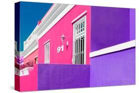 Awesome South Africa Collection - Colorful Houses "Ninety-One" Pink & Violet-Philippe Hugonnard-Stretched Canvas