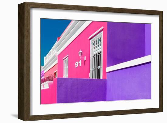 Awesome South Africa Collection - Colorful Houses "Ninety-One" Pink & Violet-Philippe Hugonnard-Framed Photographic Print