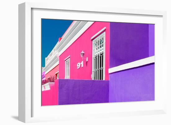 Awesome South Africa Collection - Colorful Houses "Ninety-One" Pink & Violet-Philippe Hugonnard-Framed Photographic Print