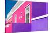 Awesome South Africa Collection - Colorful Houses "Ninety-One" Pink & Violet-Philippe Hugonnard-Stretched Canvas