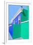 Awesome South Africa Collection - Colorful Houses "Ninety-One" Royal Blue & Coral Green-Philippe Hugonnard-Framed Premium Photographic Print