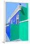 Awesome South Africa Collection - Colorful Houses "Ninety-One" Royal Blue & Coral Green-Philippe Hugonnard-Framed Photographic Print