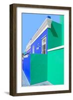 Awesome South Africa Collection - Colorful Houses "Ninety-One" Royal Blue & Coral Green-Philippe Hugonnard-Framed Photographic Print