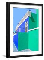 Awesome South Africa Collection - Colorful Houses "Ninety-One" Royal Blue & Coral Green-Philippe Hugonnard-Framed Photographic Print