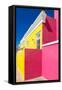 Awesome South Africa Collection - Colorful Houses "Ninety-One" Yellow & Deep Pink-Philippe Hugonnard-Framed Stretched Canvas