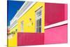 Awesome South Africa Collection - Colorful Houses "Ninety-One" Yellow & Pink-Philippe Hugonnard-Stretched Canvas