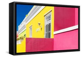 Awesome South Africa Collection - Colorful Houses "Ninety-One" Yellow & Pink-Philippe Hugonnard-Framed Stretched Canvas