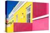 Awesome South Africa Collection - Colorful Houses "Ninety-One" Yellow & Pink-Philippe Hugonnard-Stretched Canvas