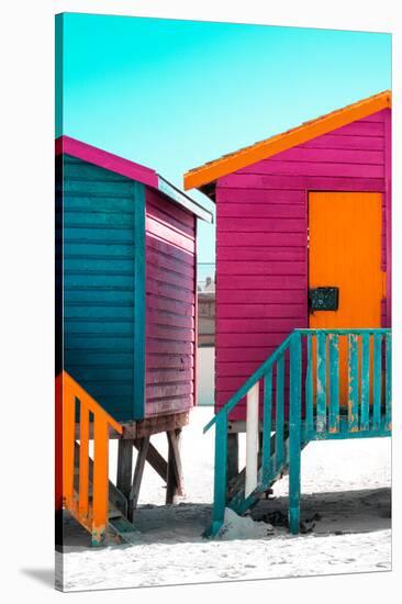 Awesome South Africa Collection - Colorful Houses Rasberry & Orange-Philippe Hugonnard-Stretched Canvas