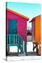 Awesome South Africa Collection - Colorful Houses "Seven" Deep Pink & Teal-Philippe Hugonnard-Stretched Canvas