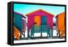 Awesome South Africa Collection - Colorful Houses "Seven" Rasberry-Philippe Hugonnard-Framed Stretched Canvas
