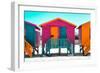 Awesome South Africa Collection - Colorful Houses "Seven" Rasberry-Philippe Hugonnard-Framed Photographic Print