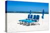Awesome South Africa Collection - Four Blue Deck Chairs-Philippe Hugonnard-Stretched Canvas