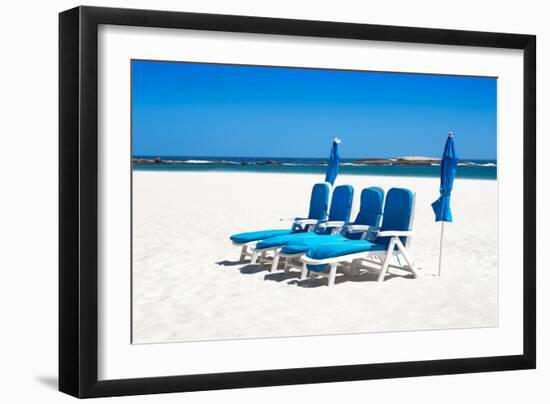 Awesome South Africa Collection - Four Blue Deck Chairs-Philippe Hugonnard-Framed Photographic Print