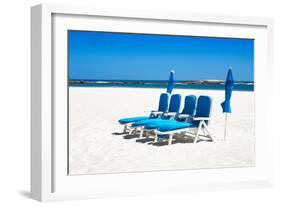 Awesome South Africa Collection - Four Blue Deck Chairs-Philippe Hugonnard-Framed Photographic Print