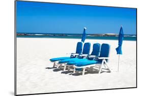 Awesome South Africa Collection - Four Blue Deck Chairs-Philippe Hugonnard-Mounted Photographic Print