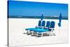 Awesome South Africa Collection - Four Blue Deck Chairs-Philippe Hugonnard-Stretched Canvas