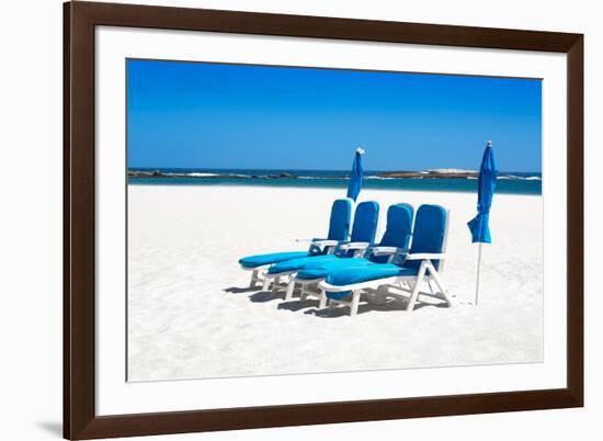 Awesome South Africa Collection - Four Blue Deck Chairs-Philippe Hugonnard-Framed Photographic Print