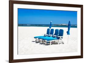 Awesome South Africa Collection - Four Blue Deck Chairs-Philippe Hugonnard-Framed Photographic Print