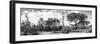 Awesome South Africa Collection Panoramic - African Savannah Landscape II B&W-Philippe Hugonnard-Framed Photographic Print