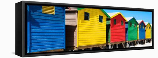 Awesome South Africa Collection Panoramic - Beach Huts Cape Town-Philippe Hugonnard-Framed Stretched Canvas