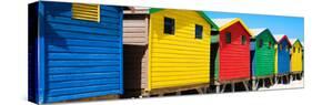 Awesome South Africa Collection Panoramic - Beach Huts Cape Town-Philippe Hugonnard-Stretched Canvas