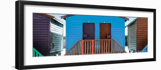 Awesome South Africa Collection Panoramic - Beach Huts "Forty Six & Forty Seven" Skyblue-Philippe Hugonnard-Framed Photographic Print