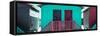 Awesome South Africa Collection Panoramic - Beach Huts "Forty Six & Forty Seven" Turquoise-Philippe Hugonnard-Framed Stretched Canvas