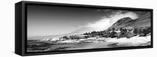 Awesome South Africa Collection Panoramic - Boulders Beach View B&W-Philippe Hugonnard-Framed Stretched Canvas
