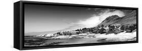 Awesome South Africa Collection Panoramic - Boulders Beach View B&W-Philippe Hugonnard-Framed Stretched Canvas