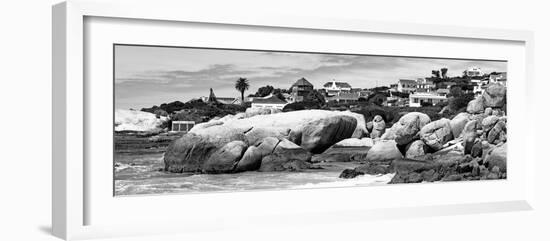 Awesome South Africa Collection Panoramic - Boulders Beach View II B&W-Philippe Hugonnard-Framed Photographic Print